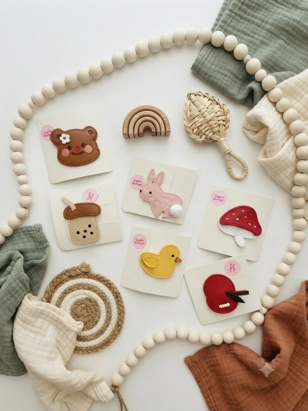 Handmade Yellow Duck Leather Hair Clip Cute Farm Animal Boutique